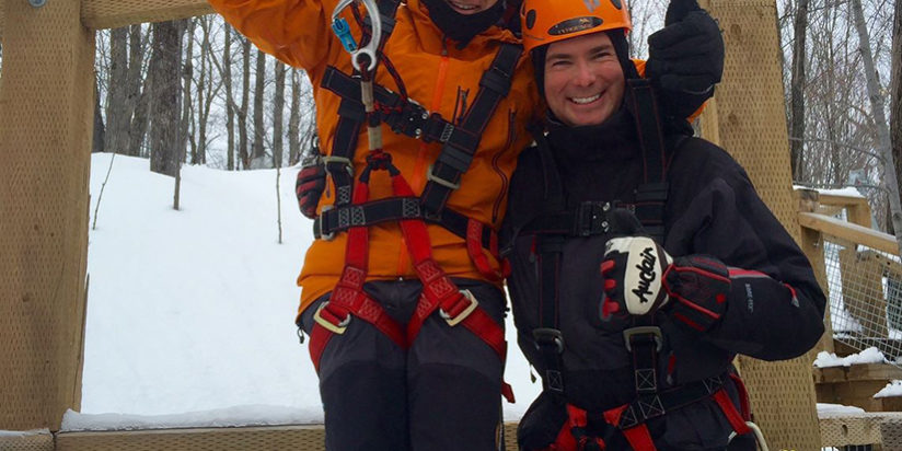 Faire de la raquette et de la Méga-Tyrolienne au Québec, Laurentides